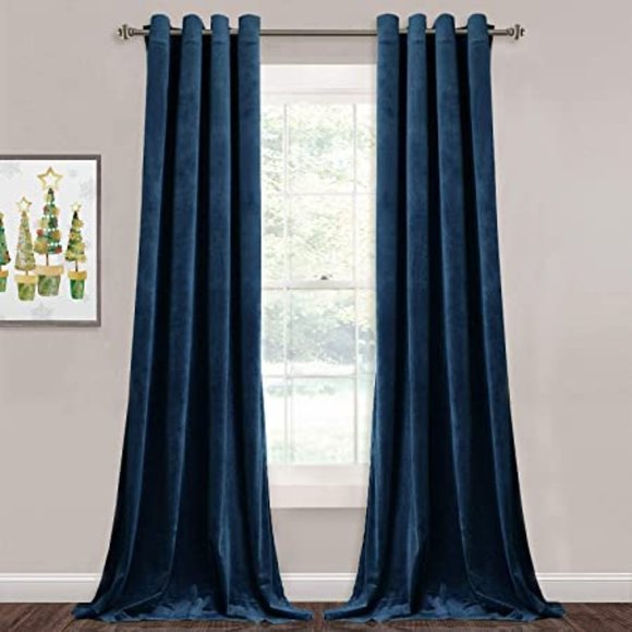 TAIERSHUN Other - Black Out Eyelet SOFT VELVET Curtains(Set of 2)